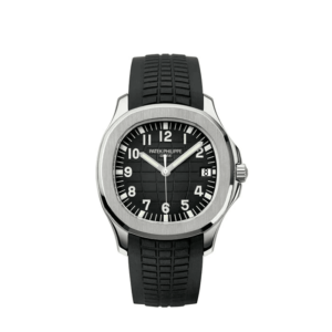 A watch with black face and strap.