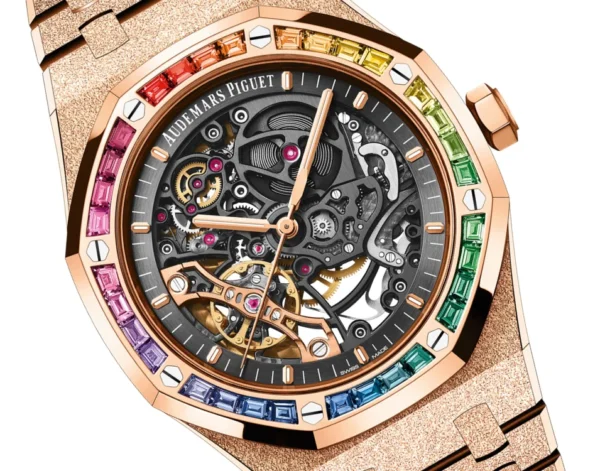 PRE-OWNED – ROYAL OAK – FROSTED GOLD DOUBLE BALANCE WHEEL OPENWORKED (41MM PINK GOLD- R)