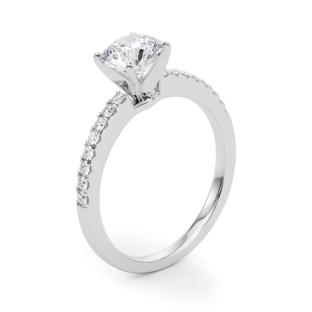Single Row Diamond Engagement Ring - Image 5
