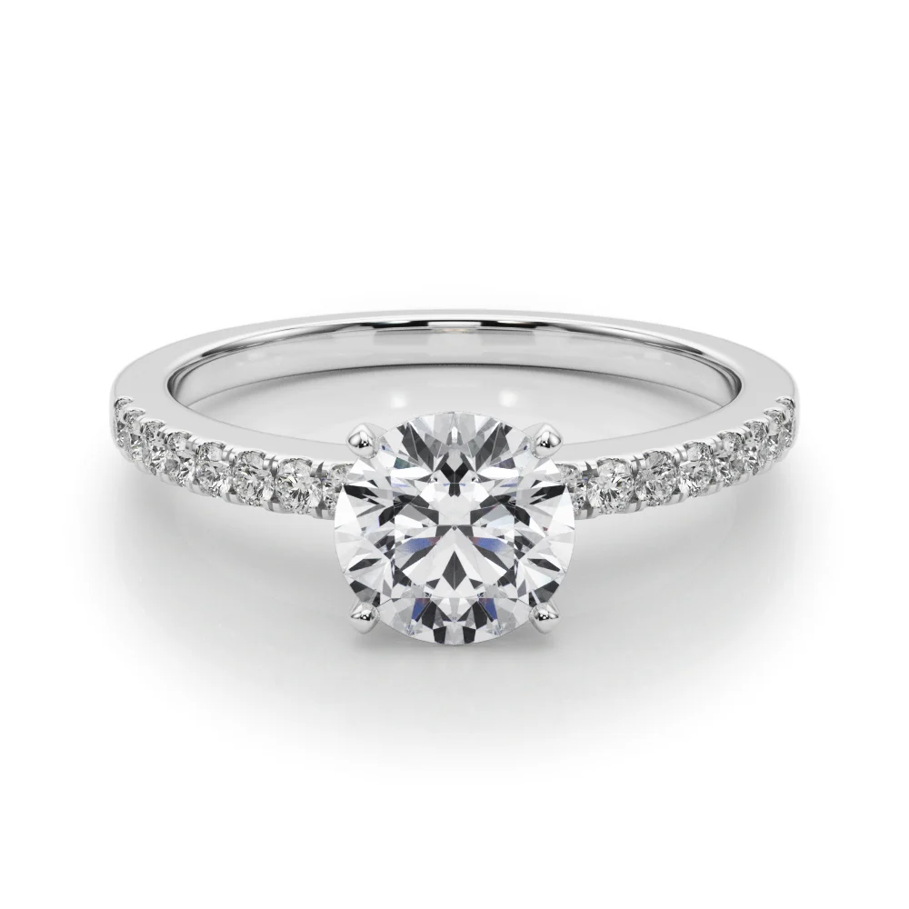 Single Row Diamond Engagement Ring - Image 3