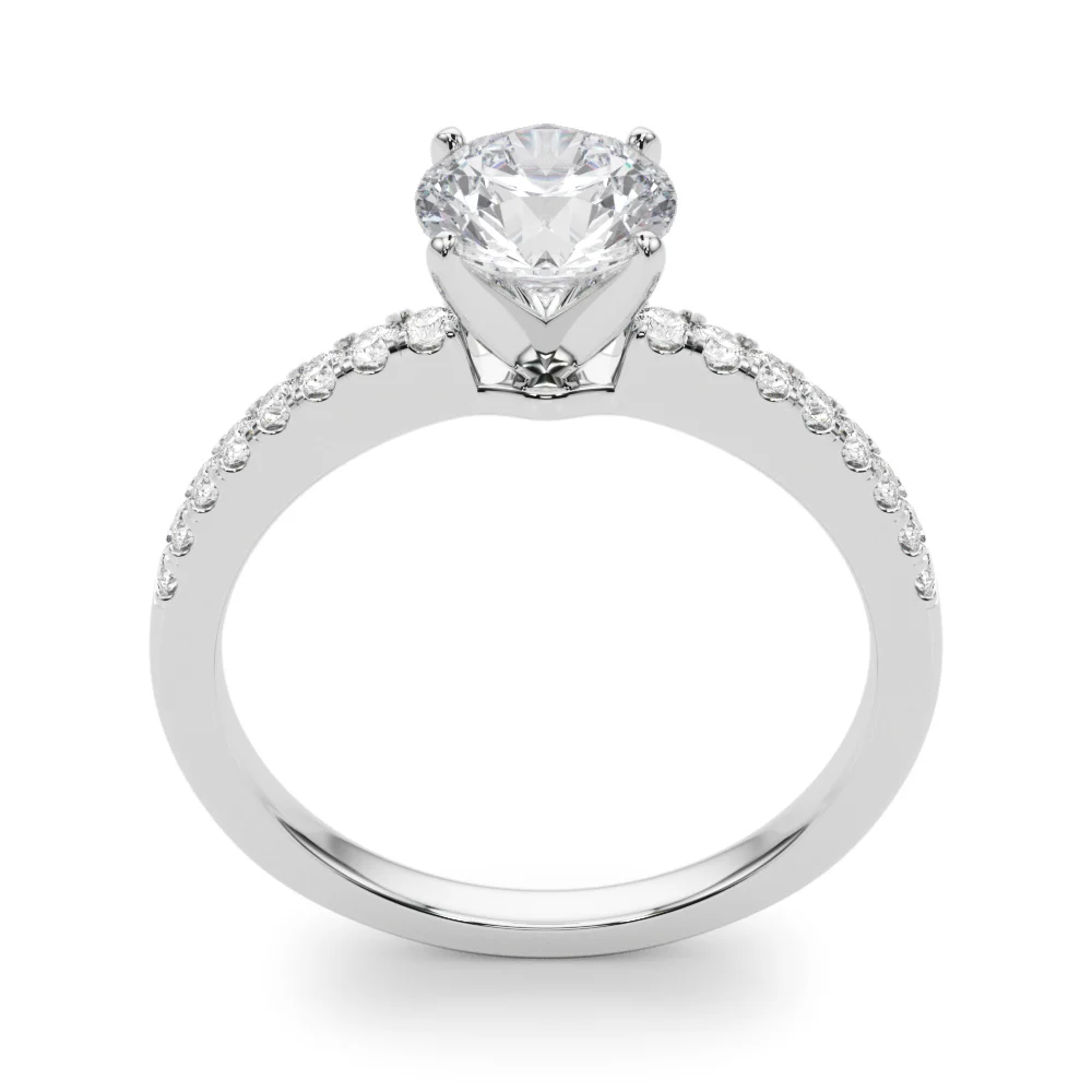 Single Row Diamond Engagement Ring - Image 4