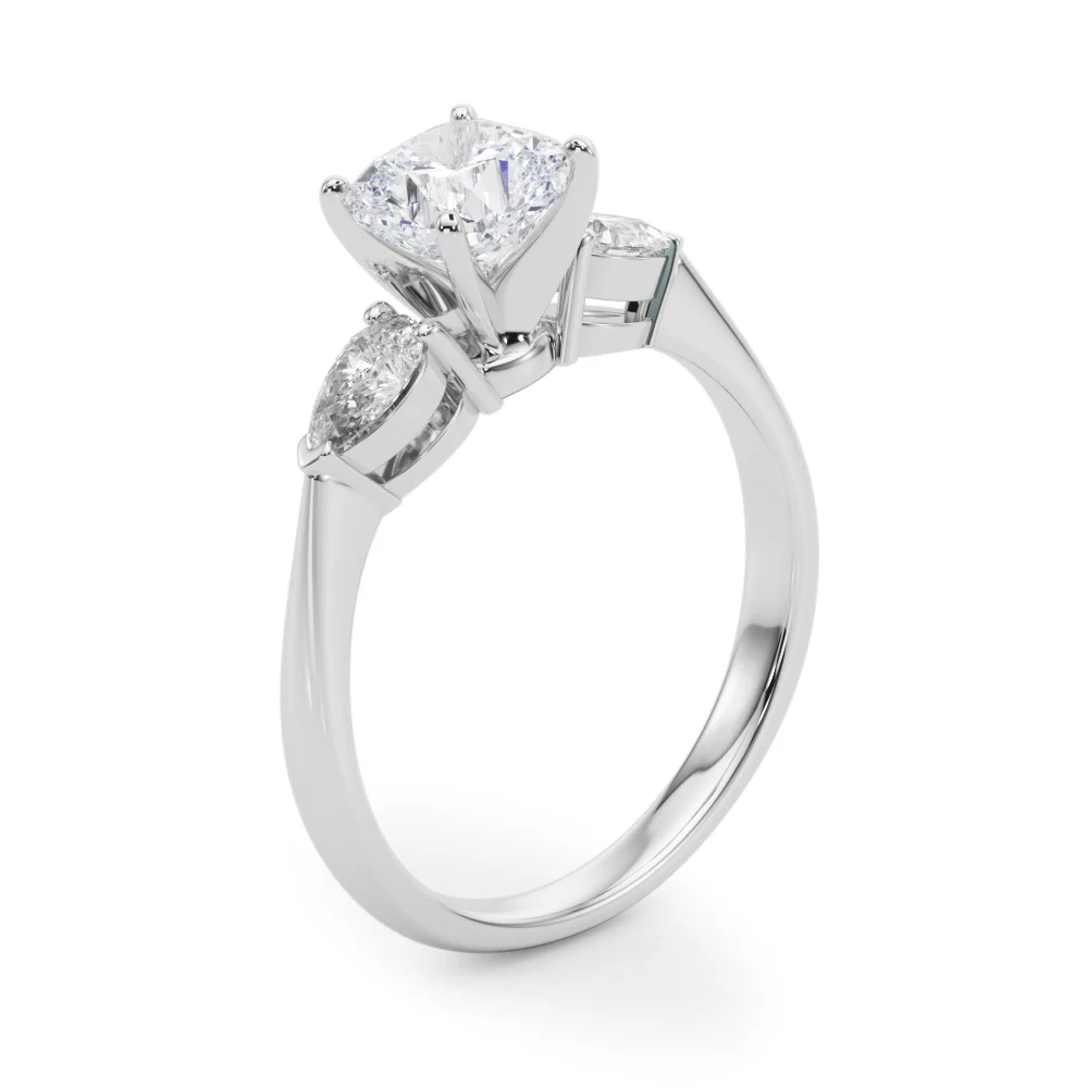 Pear Accent Three-Stone Engagement Ring - Image 61