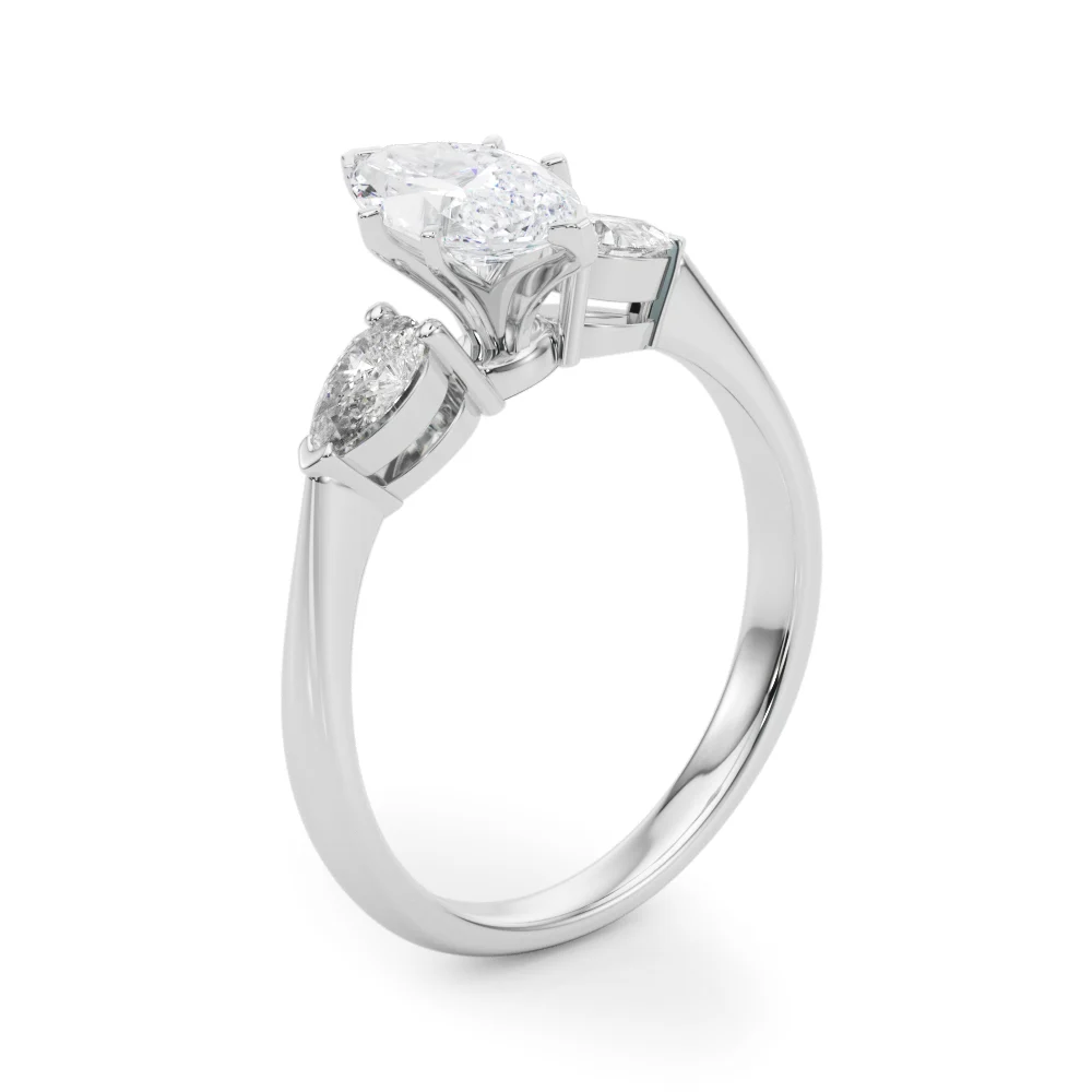 Pear Accent Three-Stone Engagement Ring - Image 106
