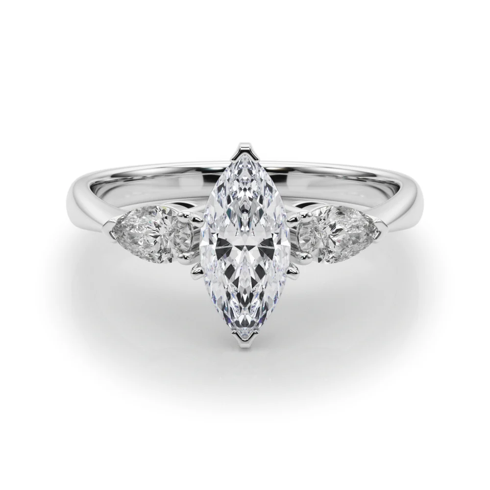 Pear Accent Three-Stone Engagement Ring - Image 105