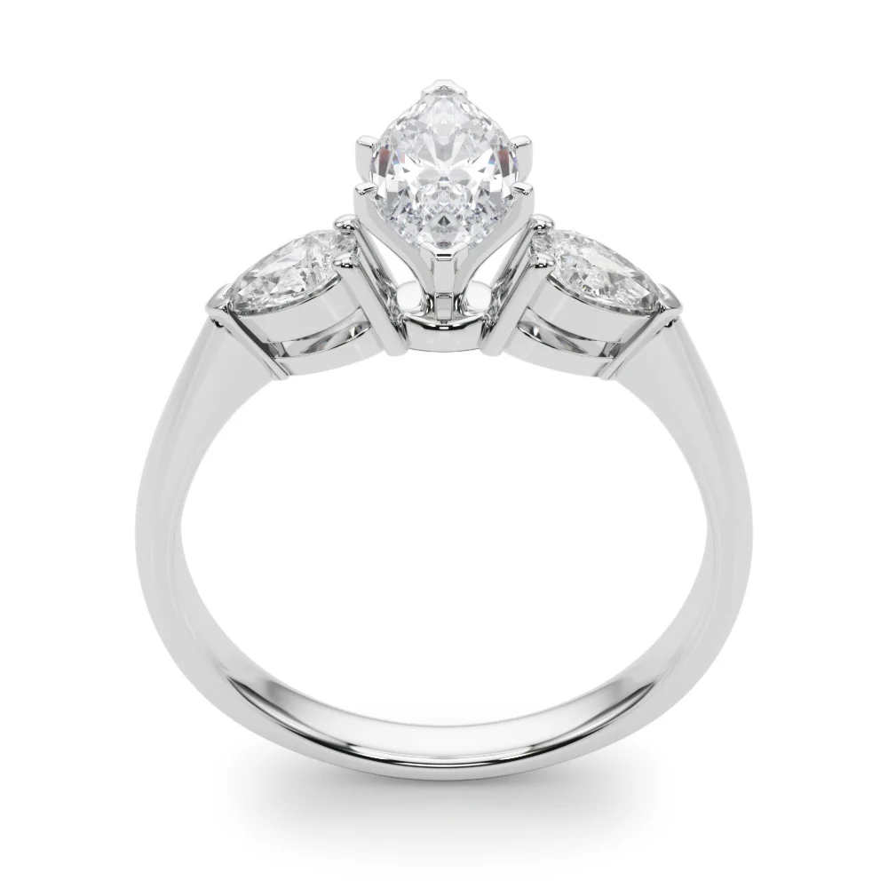 Pear Accent Three-Stone Engagement Ring - Image 107