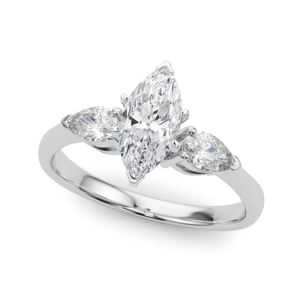 Pear Accent Three-Stone Engagement Ring - Image 103