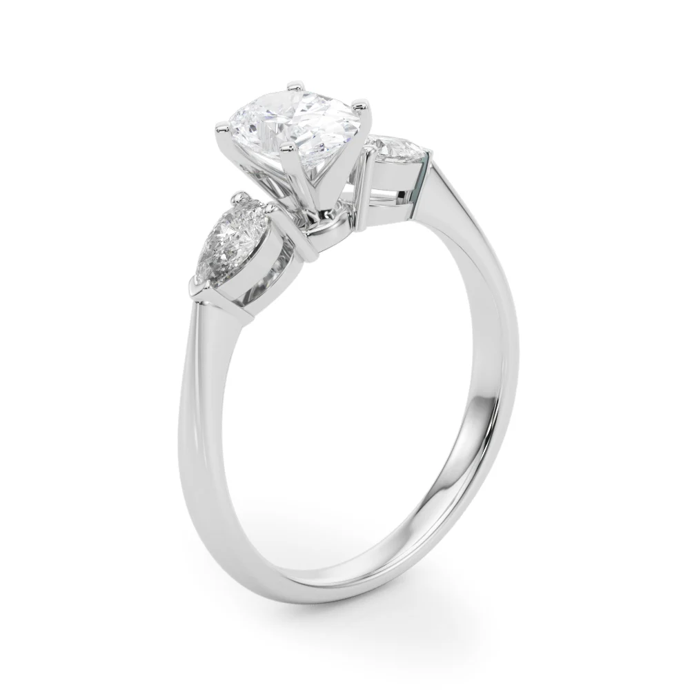 Pear Accent Three-Stone Engagement Ring - Image 46