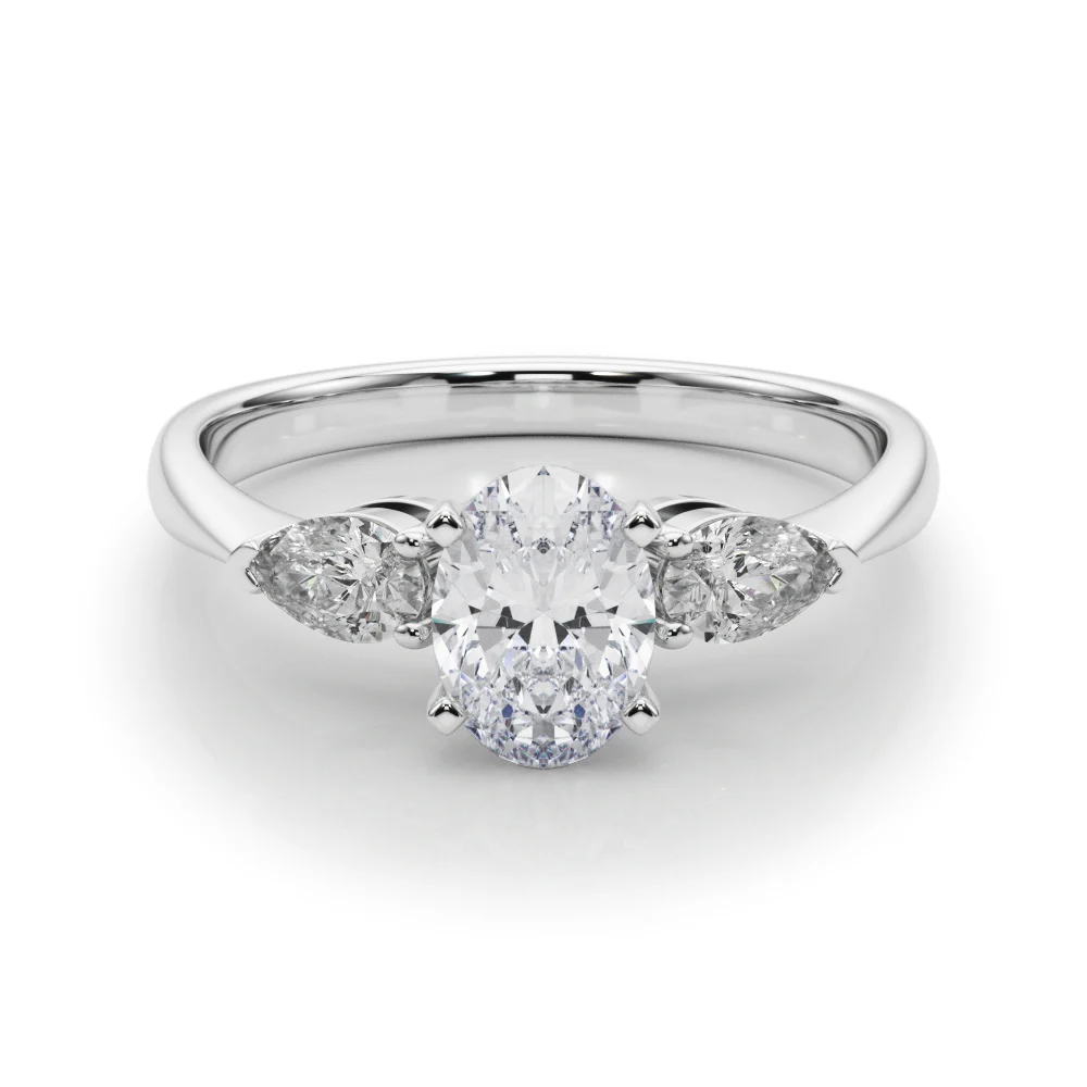 Pear Accent Three-Stone Engagement Ring - Image 45