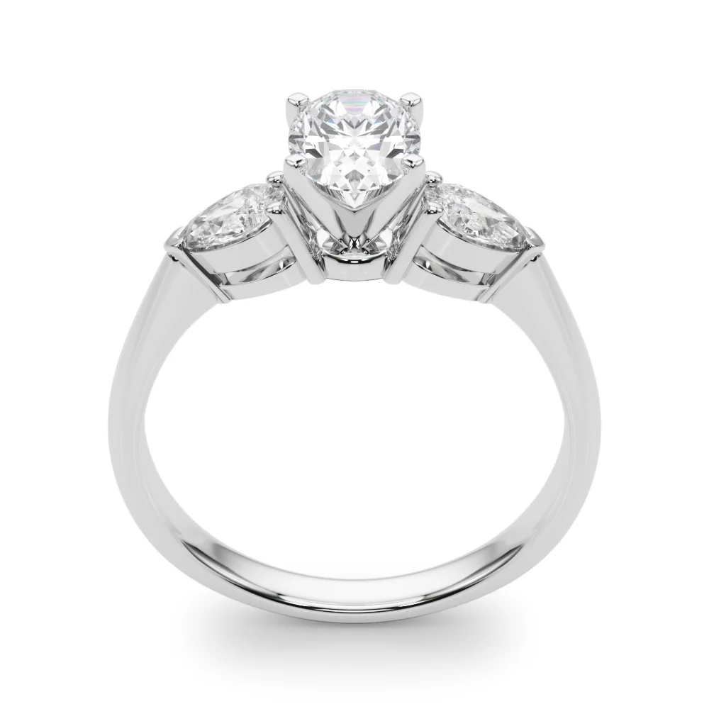 Pear Accent Three-Stone Engagement Ring - Image 47