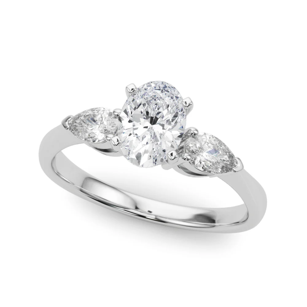 Pear Accent Three-Stone Engagement Ring - Image 43