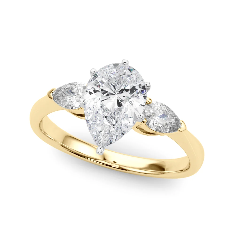 Pear Accent Three-Stone Engagement Ring - Image 93