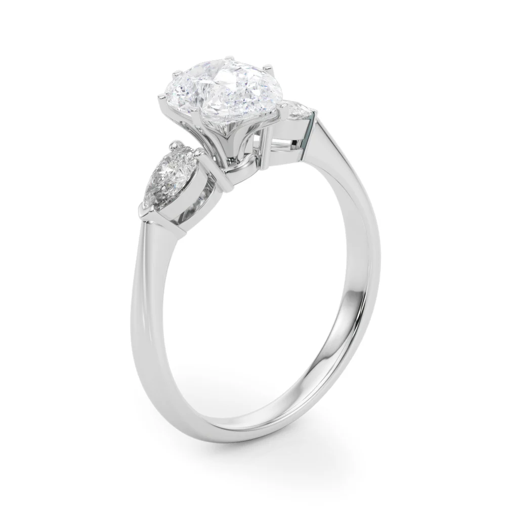 Pear Accent Three-Stone Engagement Ring - Image 91