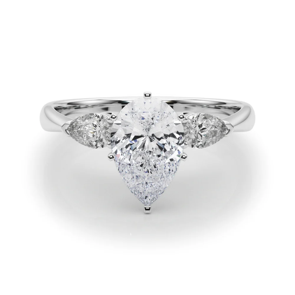 Pear Accent Three-Stone Engagement Ring - Image 90