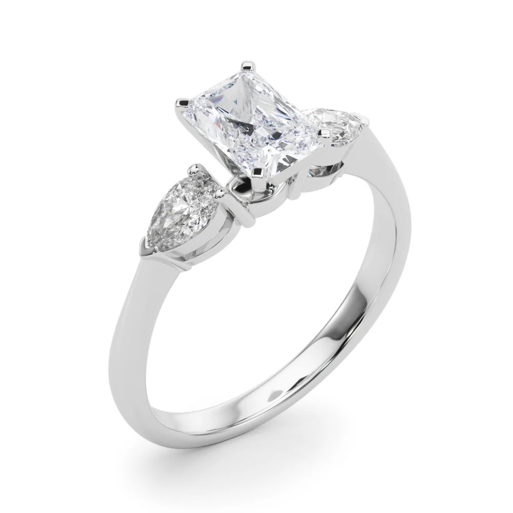 Pear Accent Three-Stone Engagement Ring - Image 34