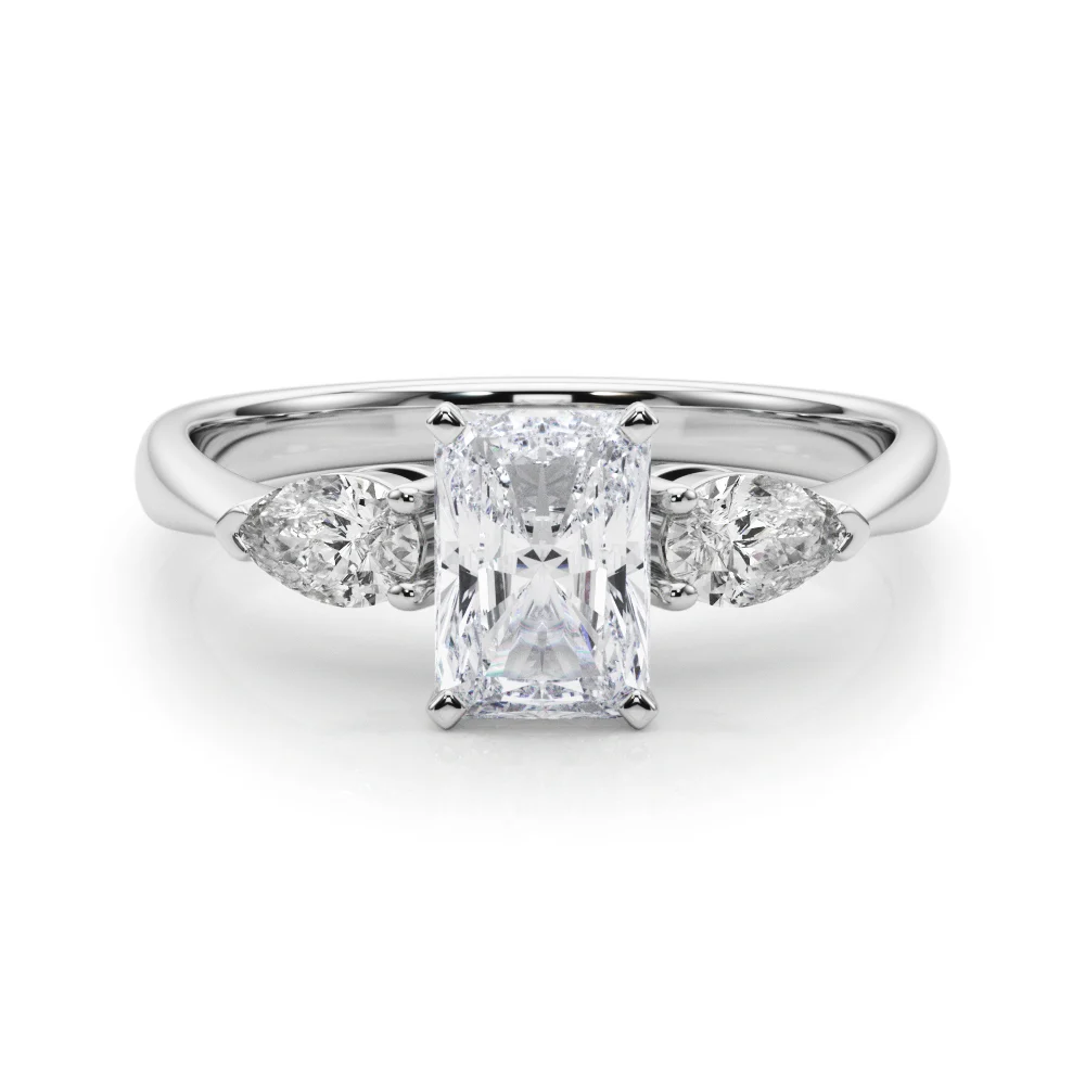 Pear Accent Three-Stone Engagement Ring - Image 33