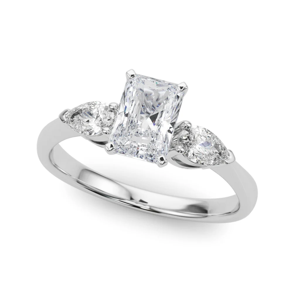 Pear Accent Three-Stone Engagement Ring - Image 31