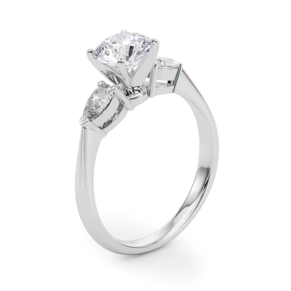 Pear Accent Three-Stone Engagement Ring - Image 4