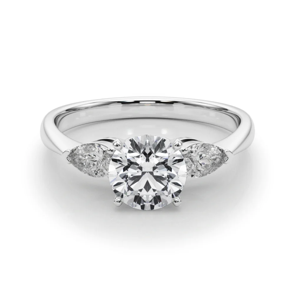 Pear Accent Three-Stone Engagement Ring - Image 3