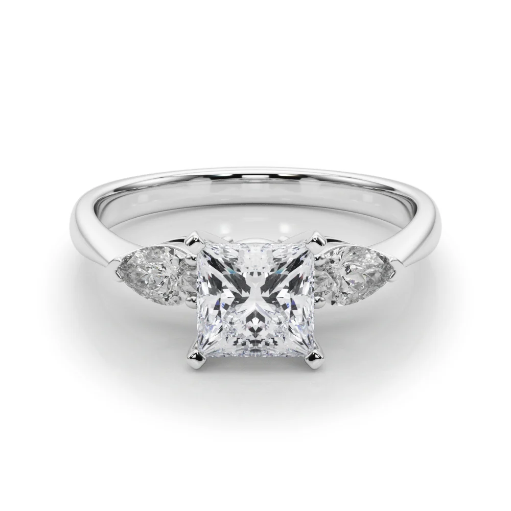 Pear Accent Three-Stone Engagement Ring - Image 75