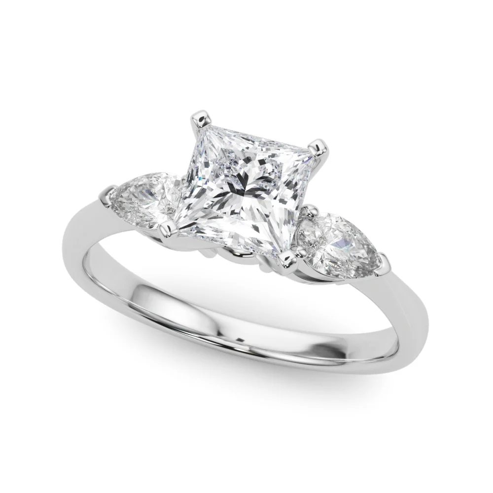 Pear Accent Three-Stone Engagement Ring - Image 73