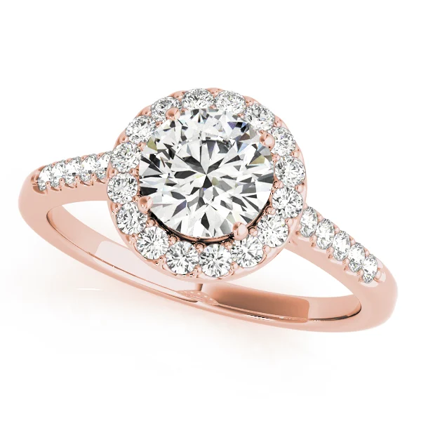 Round Halo Single Row Engagement Ring - Image 9