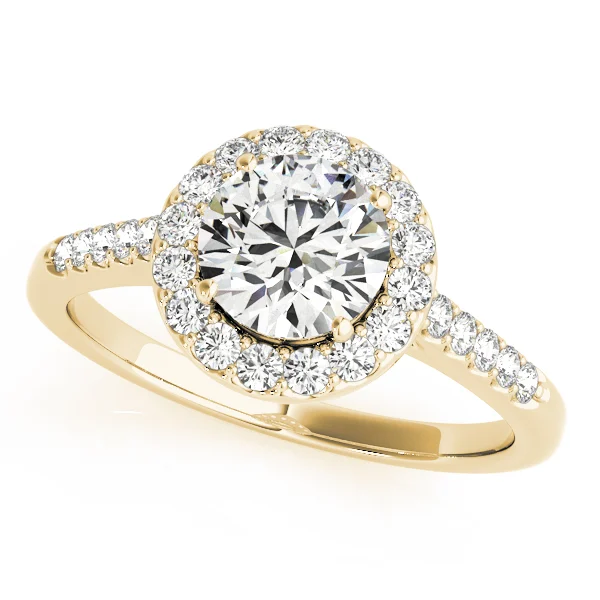 Round Halo Single Row Engagement Ring - Image 5