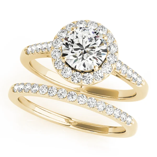 Round Halo Single Row Engagement Ring - Image 7