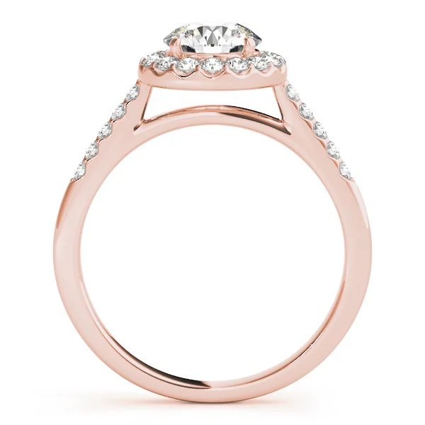 Round Halo Single Row Engagement Ring - Image 10