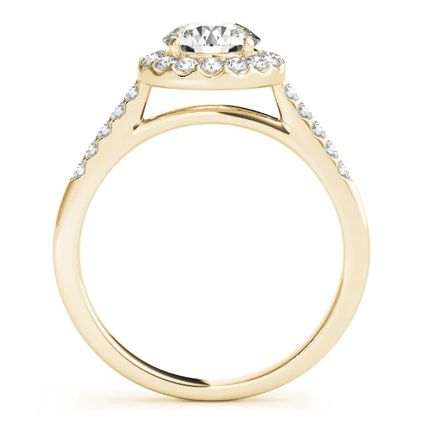 Round Halo Single Row Engagement Ring - Image 6