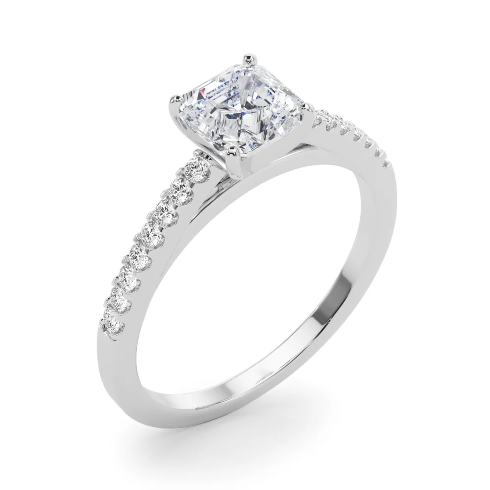 Single Row Cathedral Engagement Ring - Image 31