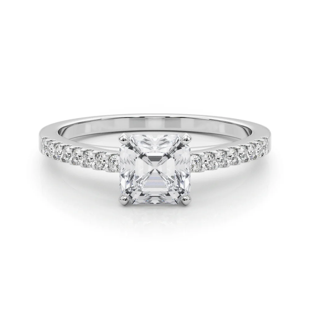 Single Row Cathedral Engagement Ring - Image 21