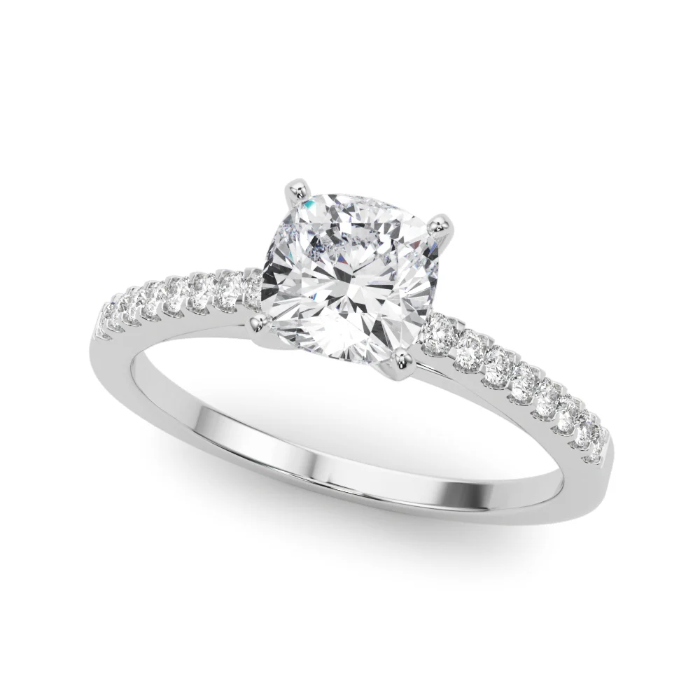 Single Row Cathedral Engagement Ring - Image 2