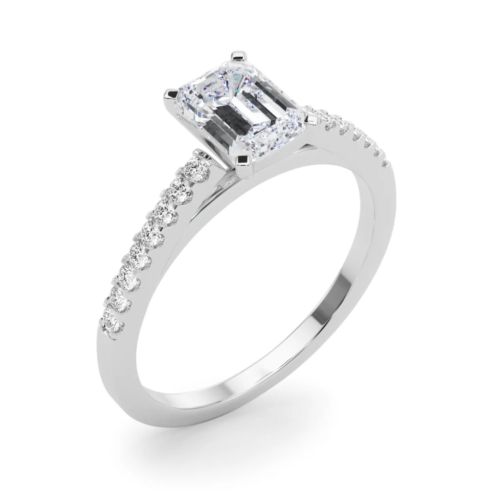 Single Row Cathedral Engagement Ring - Image 33