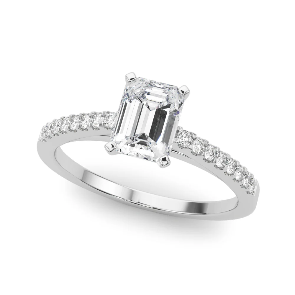 Single Row Cathedral Engagement Ring - Image 3