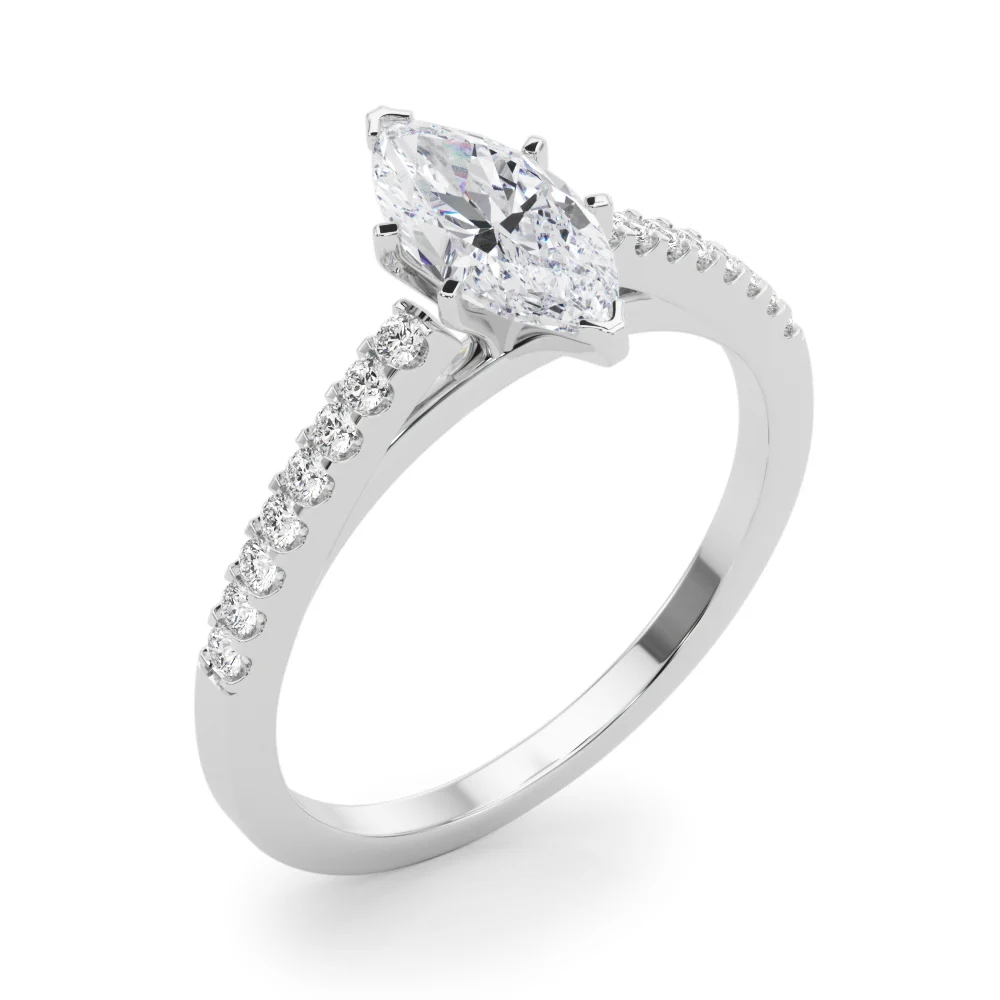 Single Row Cathedral Engagement Ring - Image 35