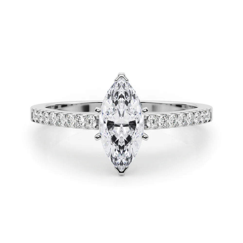 Single Row Cathedral Engagement Ring - Image 25