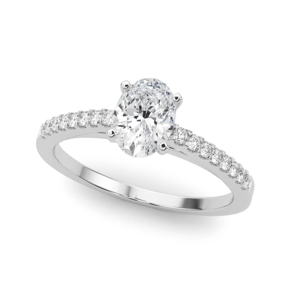 Single Row Cathedral Engagement Ring - Image 6
