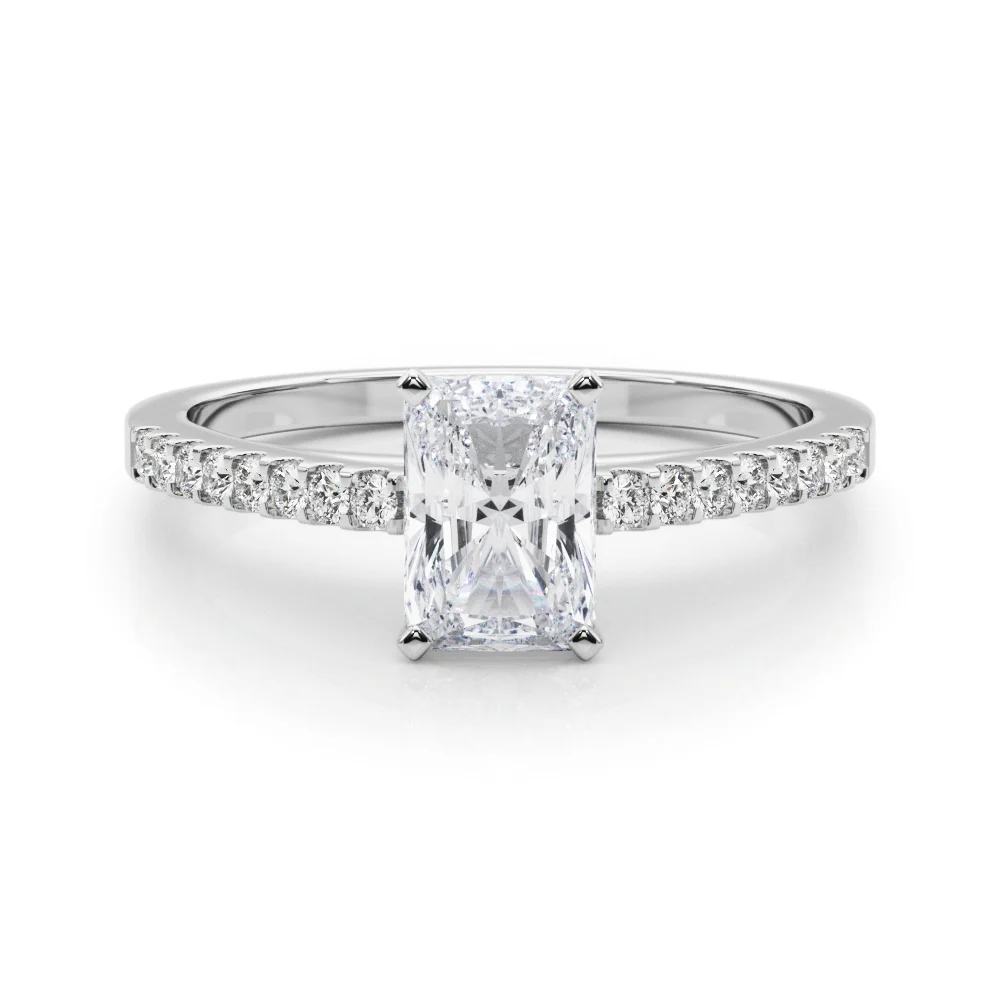 Single Row Cathedral Engagement Ring - Image 28