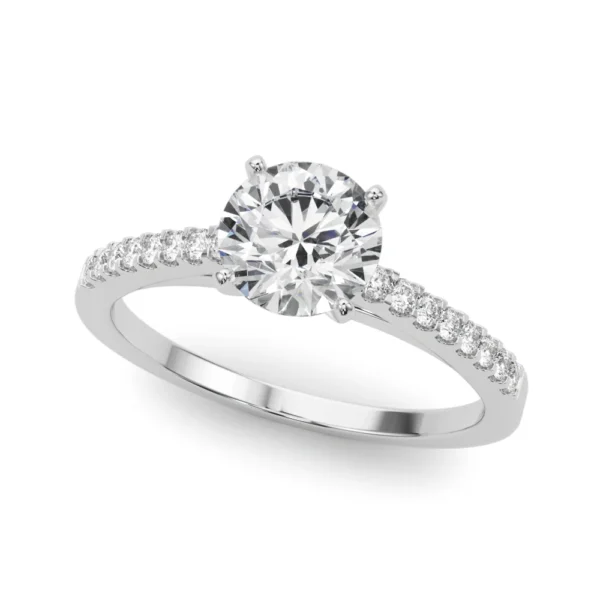 Single Row Cathedral Engagement Ring