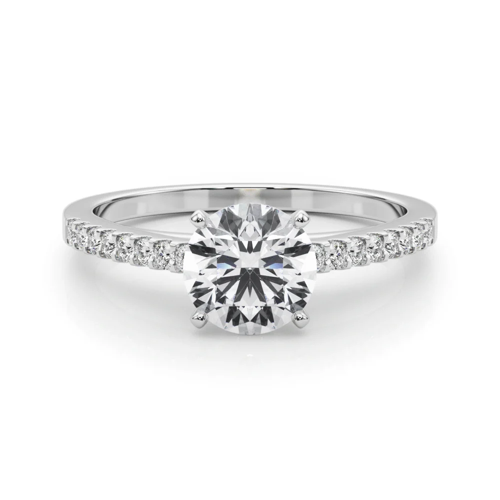 Single Row Cathedral Engagement Ring - Image 29