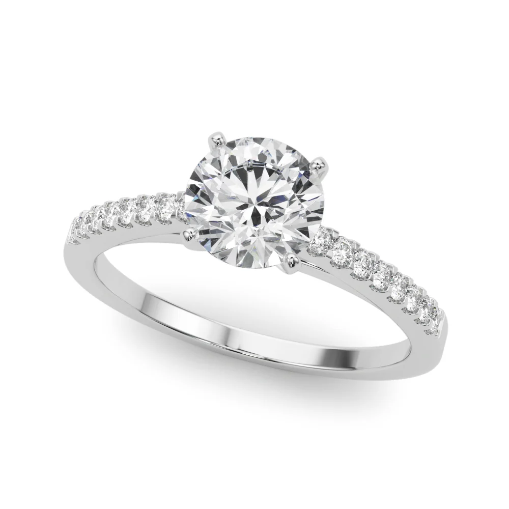 Single Row Cathedral Engagement Ring - Image 9