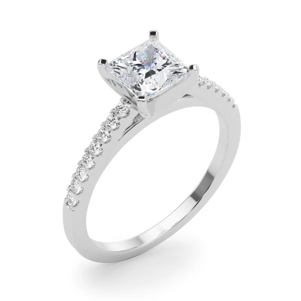 Single Row Cathedral Engagement Ring - Image 40