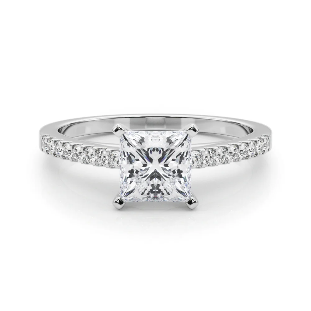 Single Row Cathedral Engagement Ring - Image 30