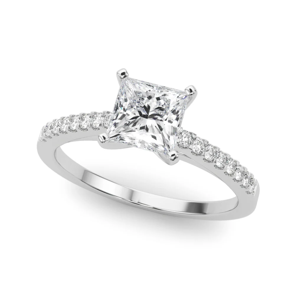 Single Row Cathedral Engagement Ring - Image 10
