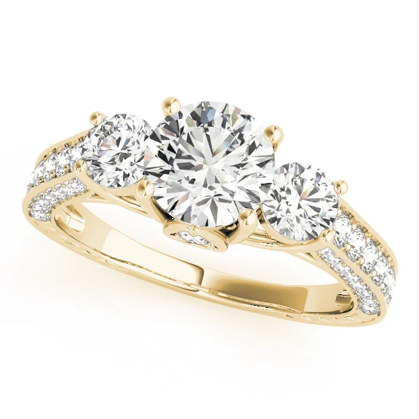 Round 3-Stone Engagement Ring - Image 4