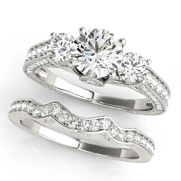 Round 3-Stone Engagement Ring - Image 3