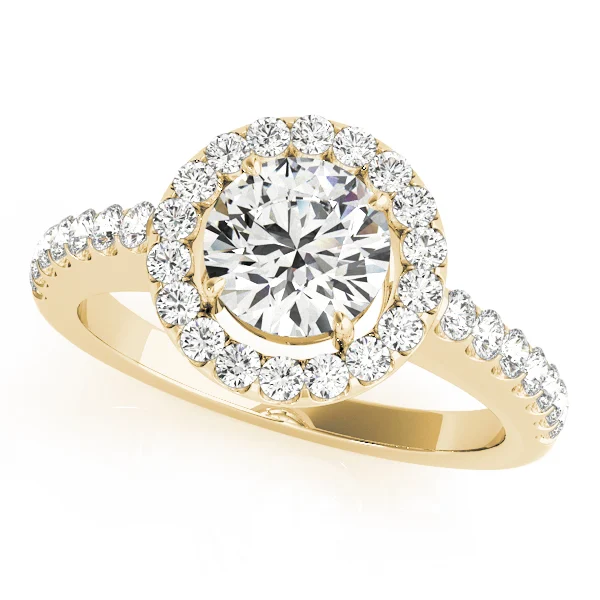 Single Row Halo Round Engagement Ring - Image 4