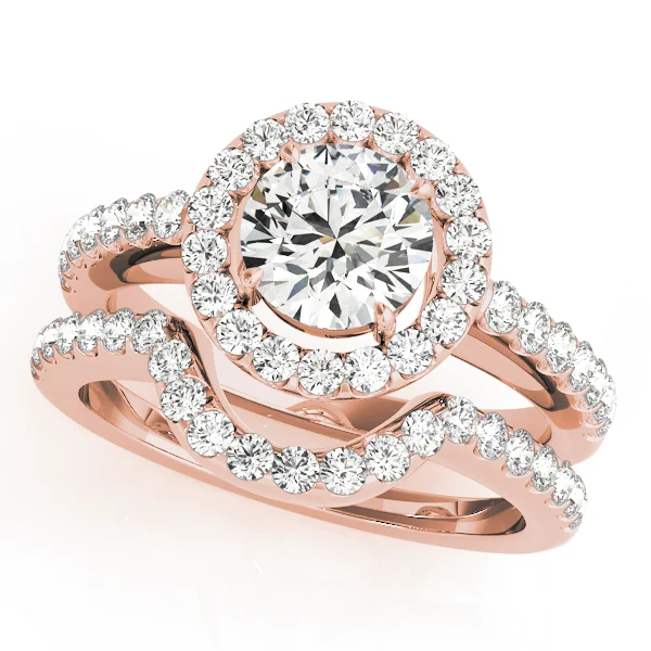 Single Row Halo Round Engagement Ring - Image 9