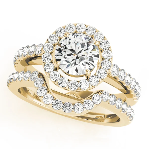 Single Row Halo Round Engagement Ring - Image 6
