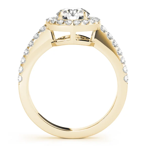 Single Row Halo Round Engagement Ring - Image 5